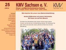 Tablet Screenshot of kmv-sachsen.de